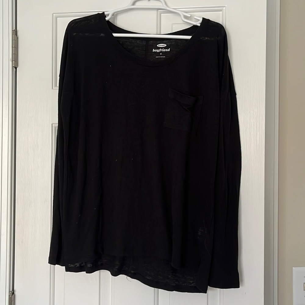 Old Navy Boyfriend Black Long Sleeve M with pocket